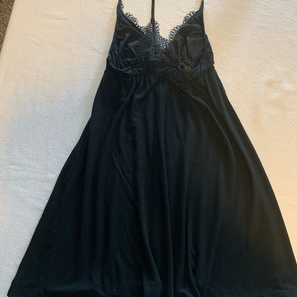 Lacy Details Victoria’s Secret T Strap Slip Dress Black Lace Bodice Romantic - Picture 4 of 10